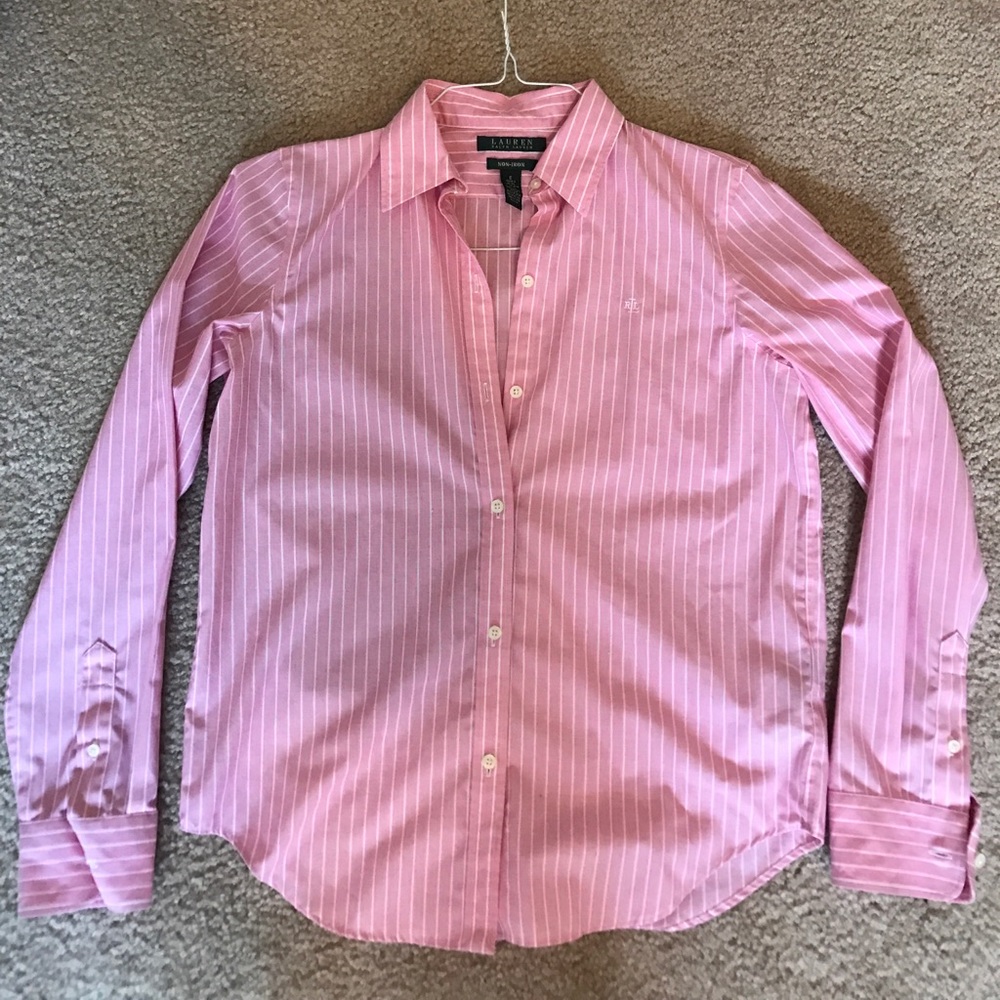 Ralph Lauren Pink Striped Button-Down Shirt
